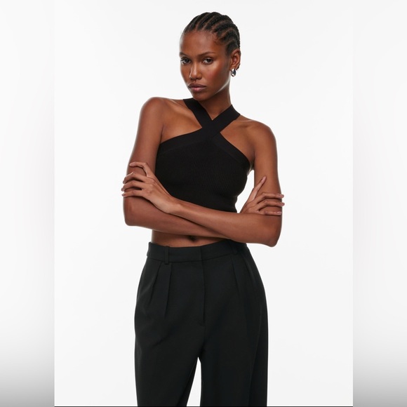 Babaton Sculpt Knit Criss Cross Cropped Tank - Picture 1 of 12